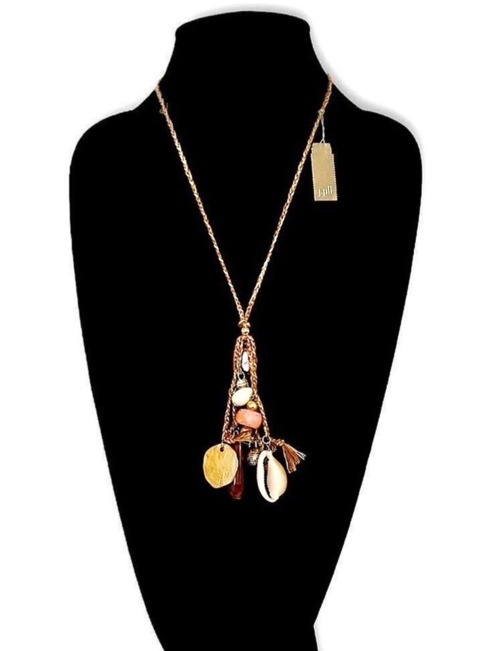 J.JILL Hemp Necklace Shell Coin Charm